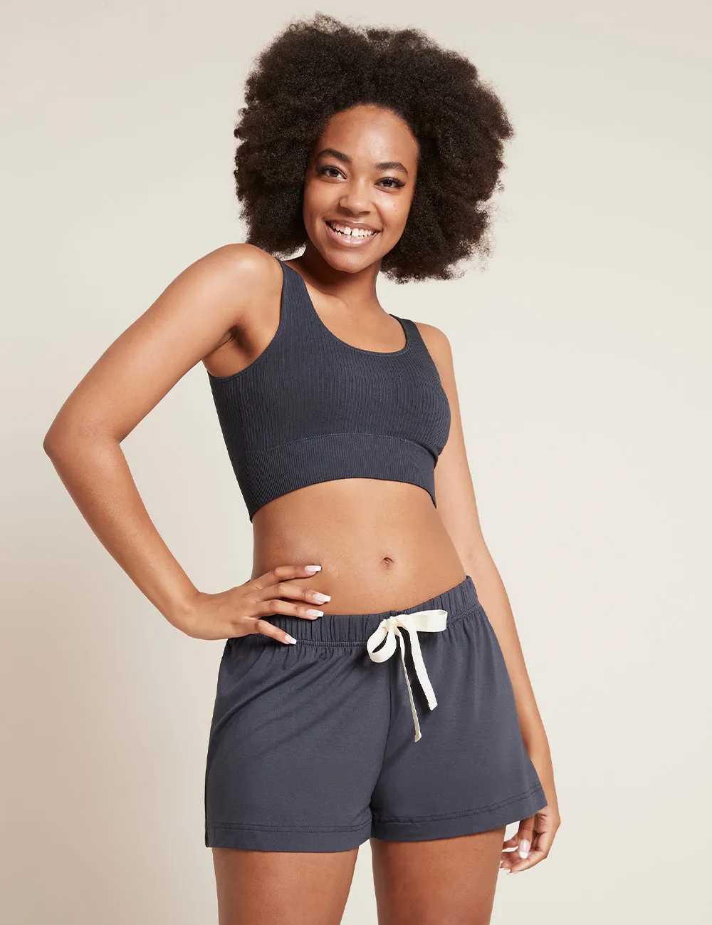 Ribbed Seamfree Crop - Storm
