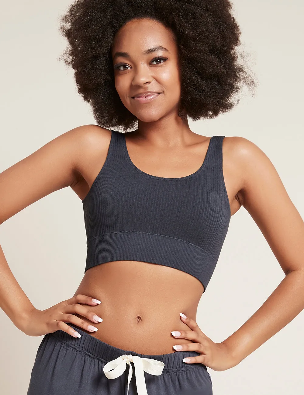 Ribbed Seamfree Crop - Storm