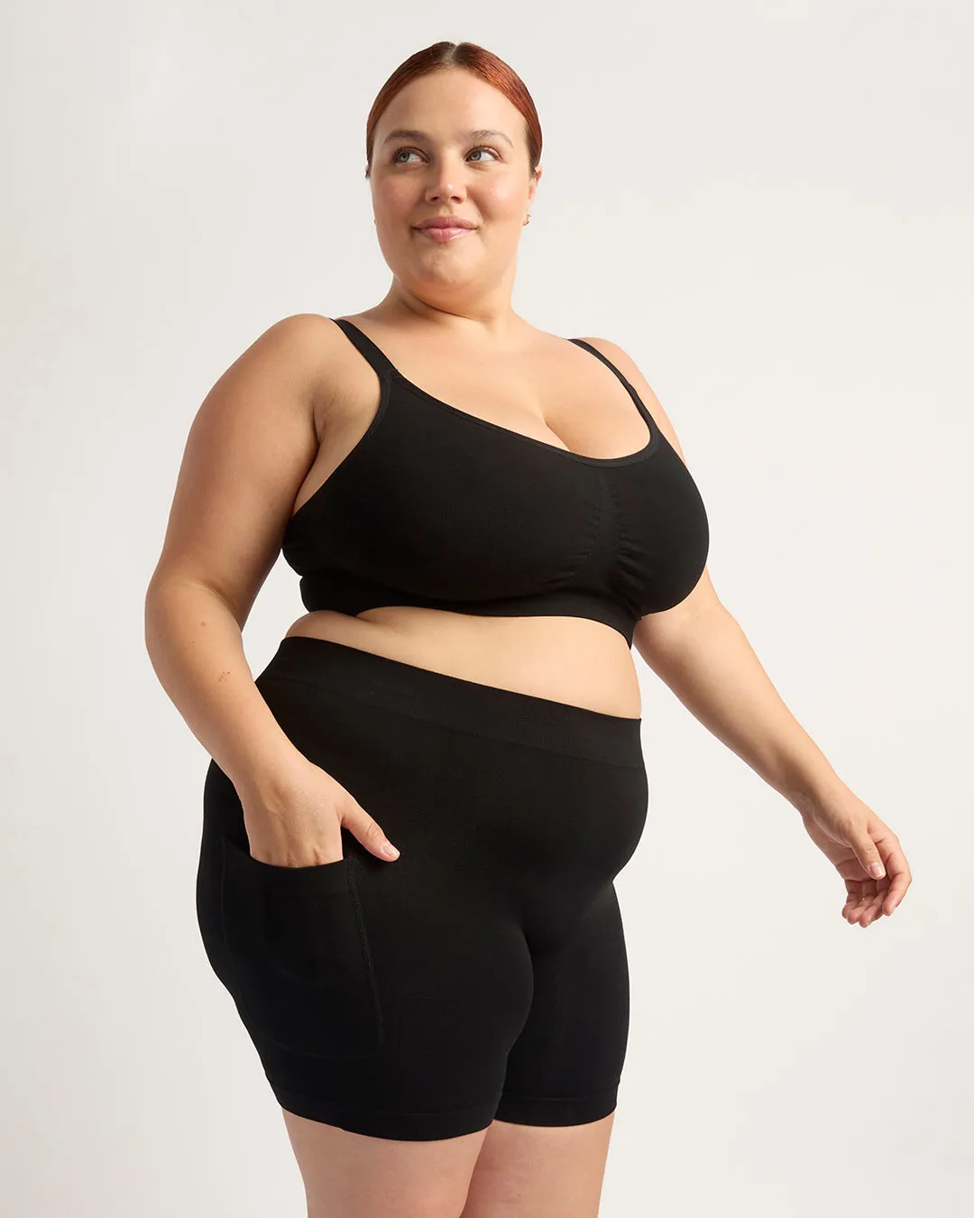 Seamfree Undershort with Pocket 6" - Black