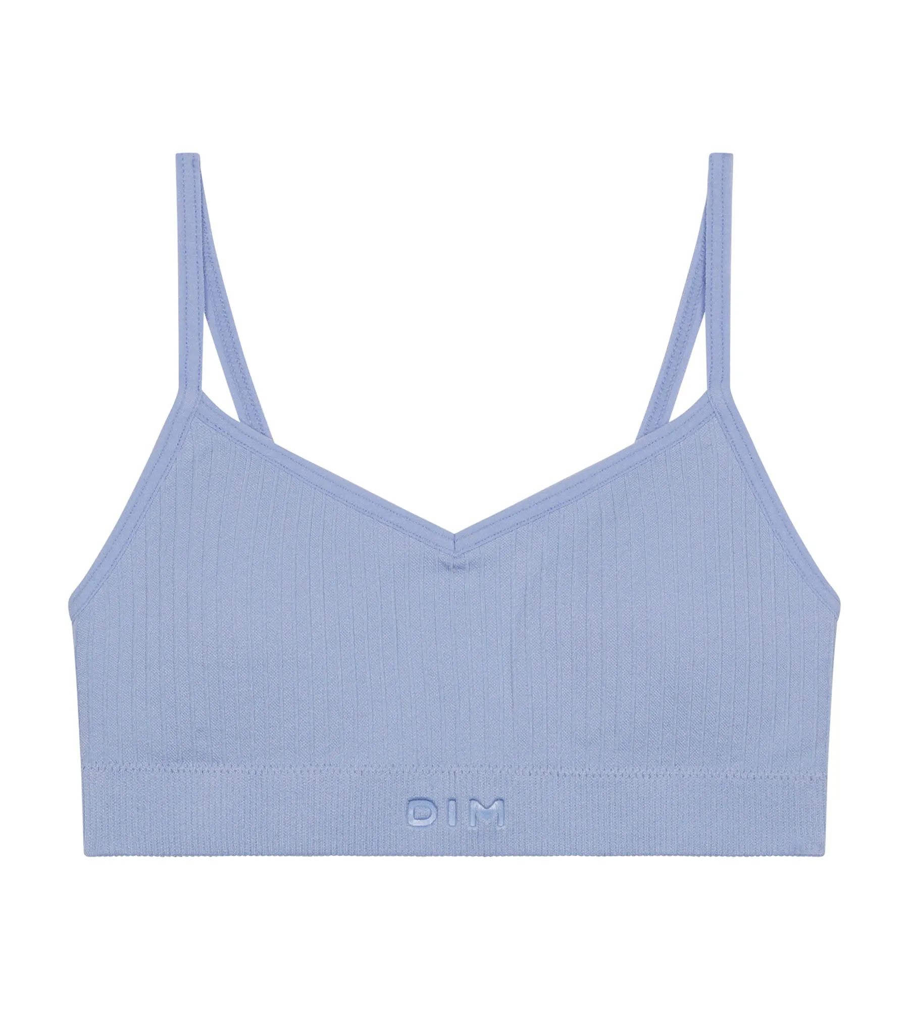Seamless girl's bra with removable microfiber foam Blue Dim