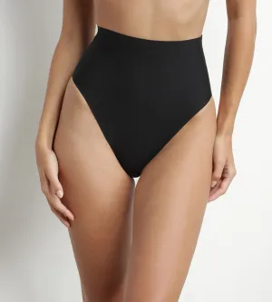 Seamless High-Waist Sculpting Effect String for Women in Black – Dim Silhouette Invisible
