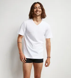 Set of 2 Dim Sport white men's white cotton V-neck T-shirts with active temperature regulation