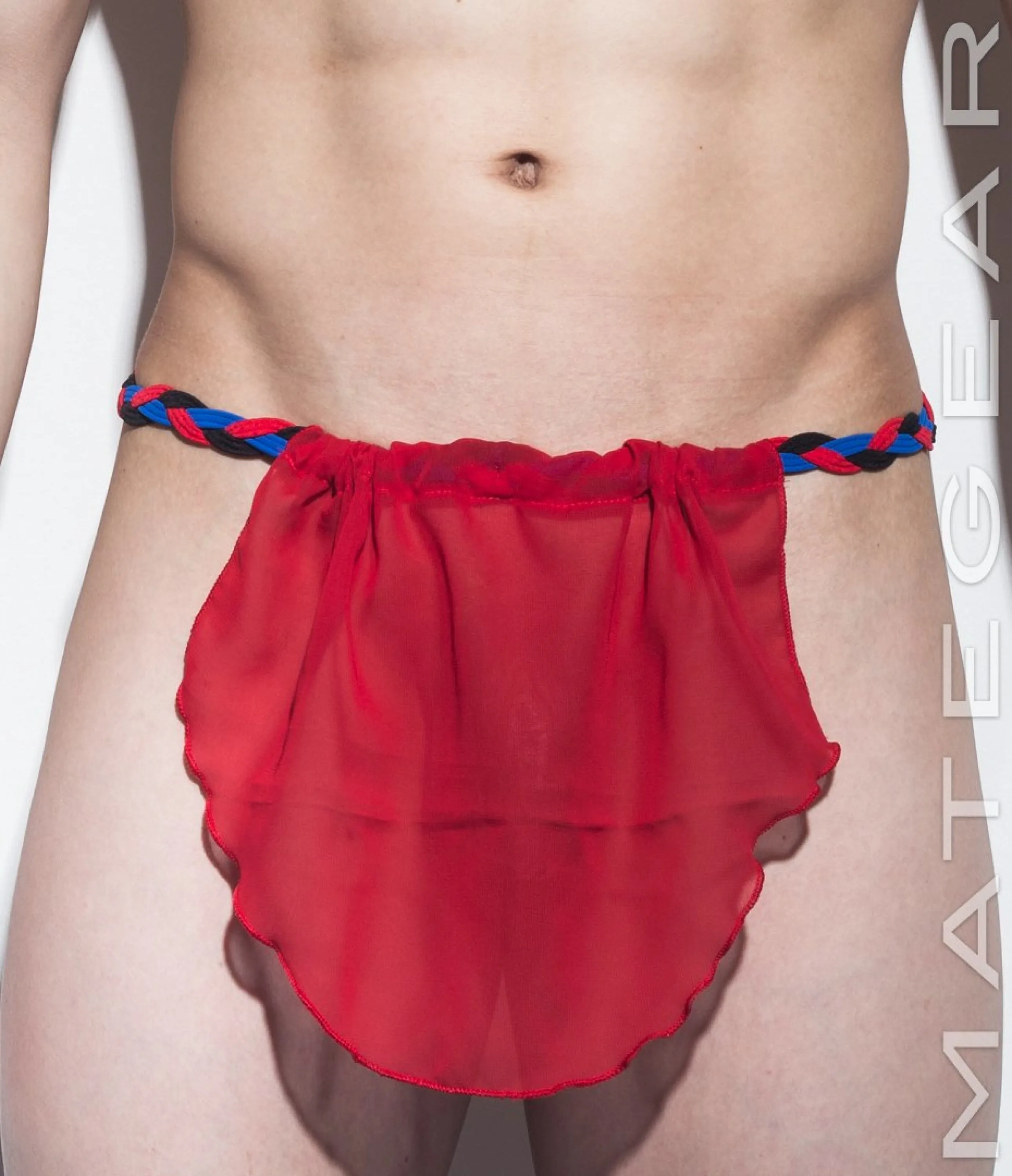 Sexy Men's Underwear Extreme Xpression Bikini - Po Dae (Black/Red/Blue Braided Band)