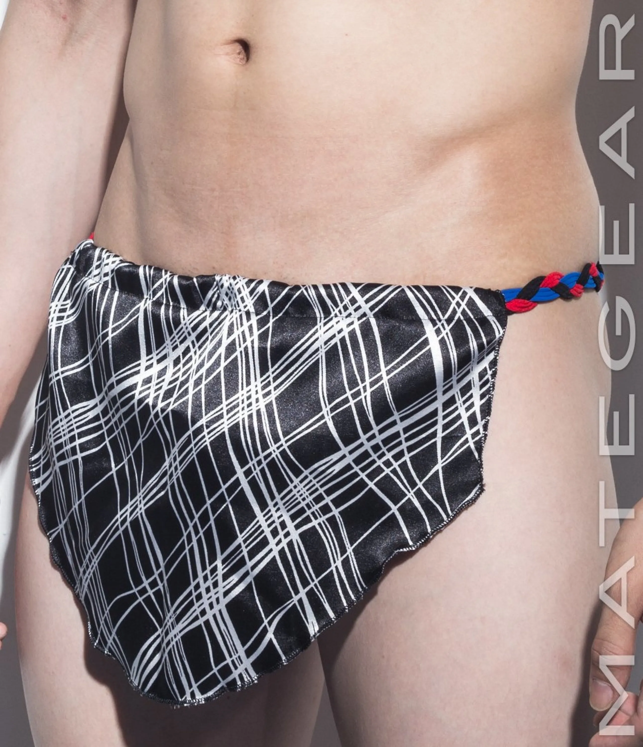 Sexy Men's Underwear Extreme Xpression Bikini - Po Dae (Black/Red/Blue Braided Band)