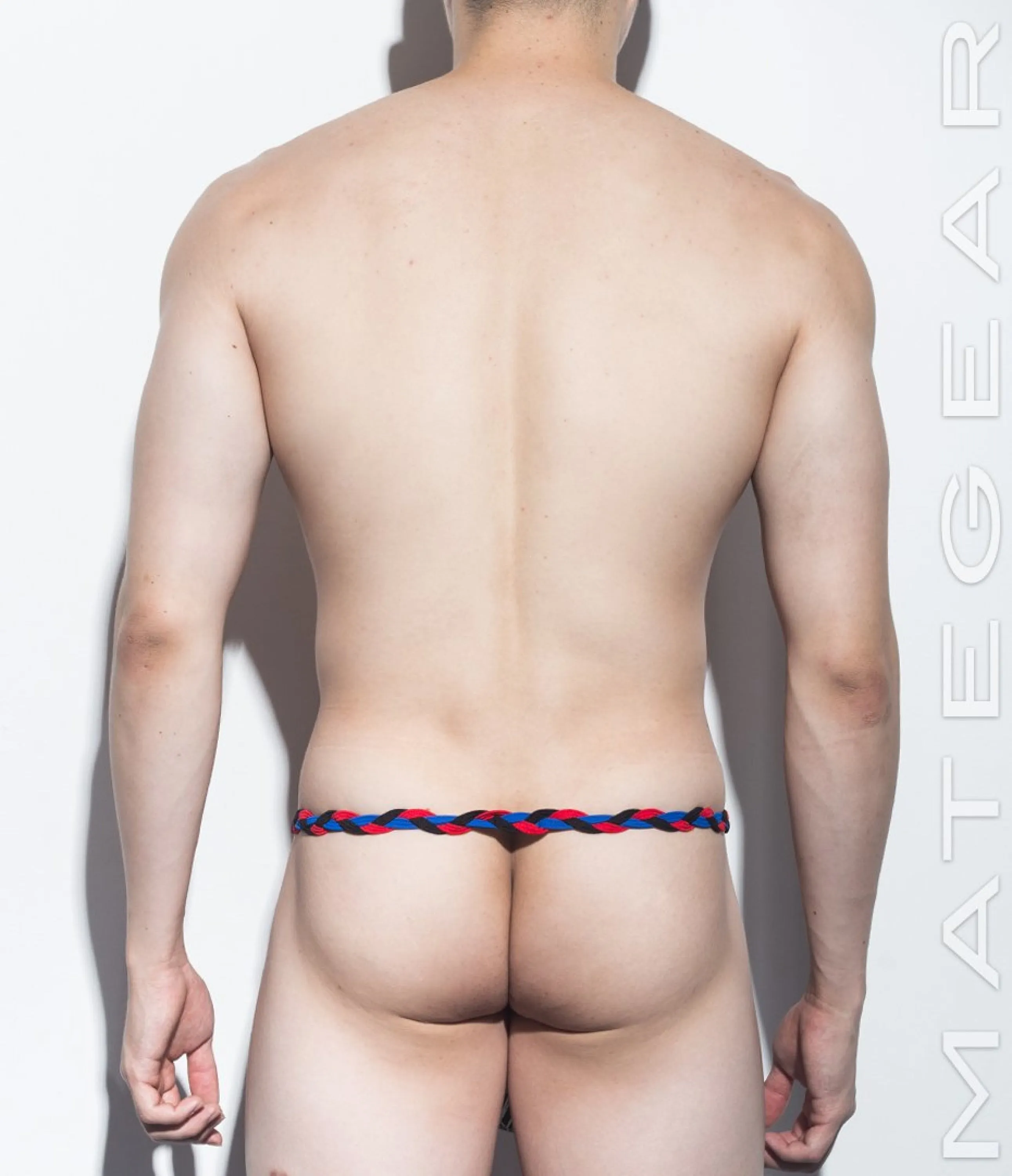 Sexy Men's Underwear Extreme Xpression Bikini - Po Dae (Black/Red/Blue Braided Band)