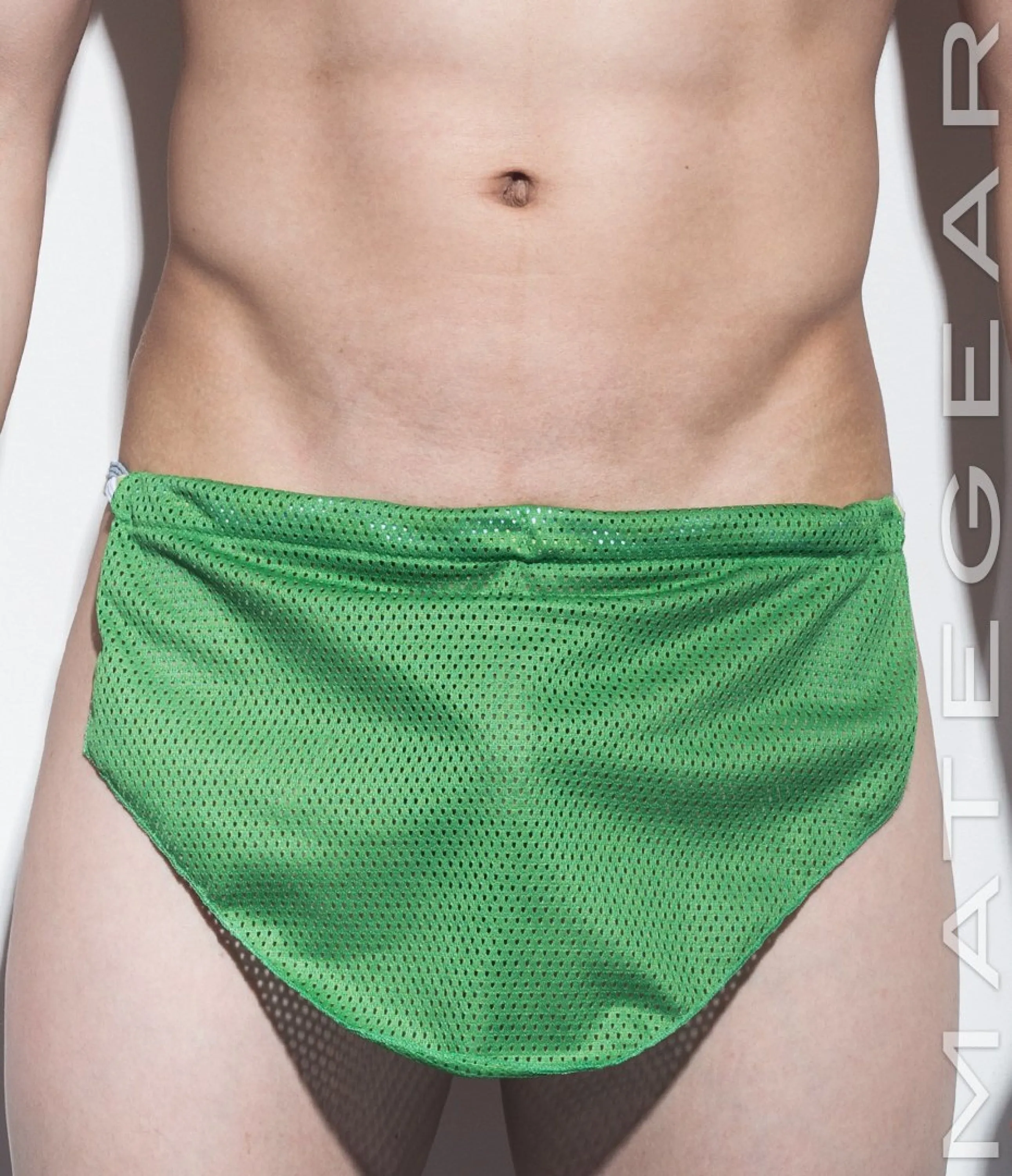 Sexy Men's Underwear Extreme Xpression Bikini - Po Dae (Green/White/Grey Braided Band)