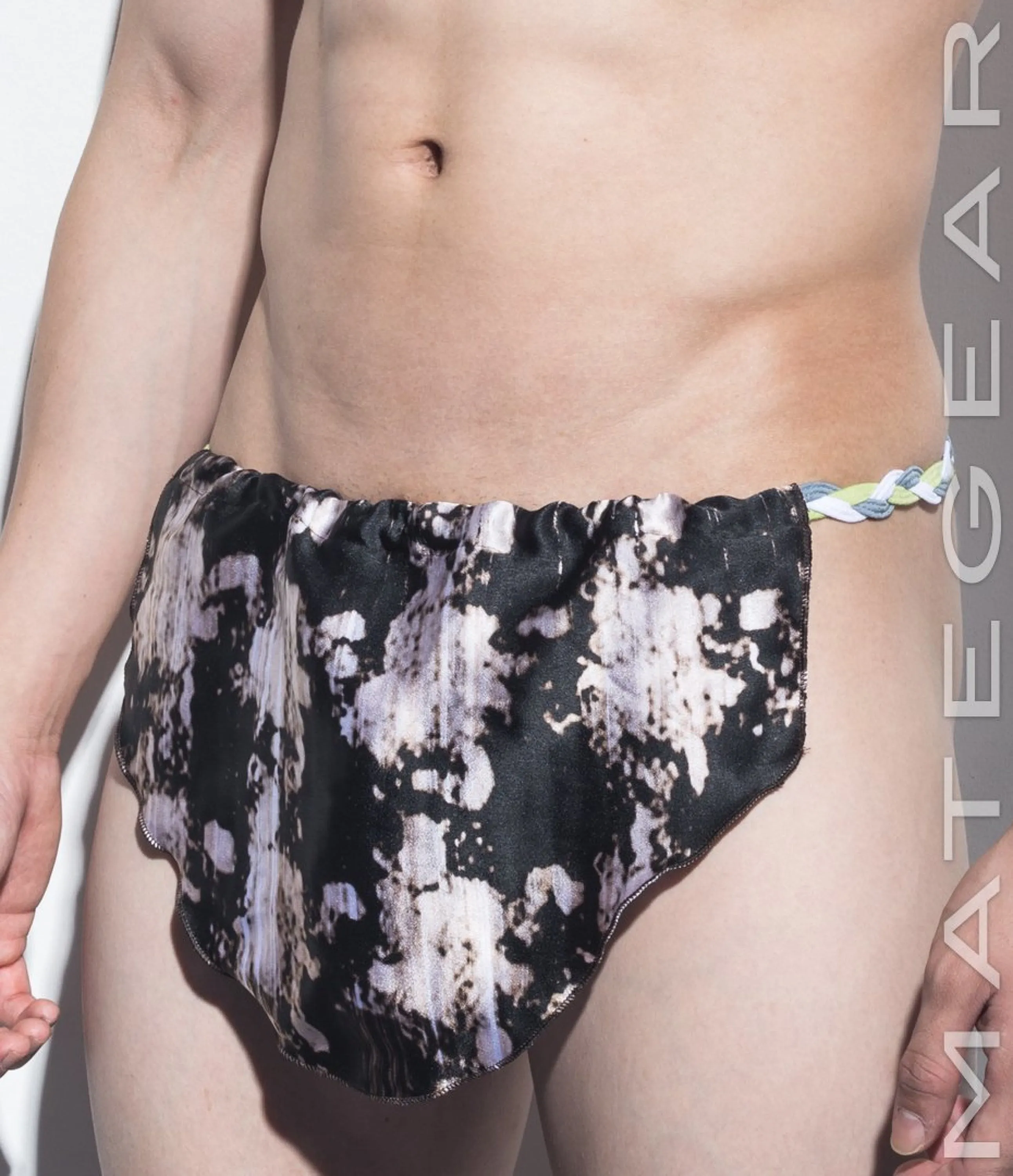 Sexy Men's Underwear Extreme Xpression Bikini - Po Dae (Green/White/Grey Braided Band)