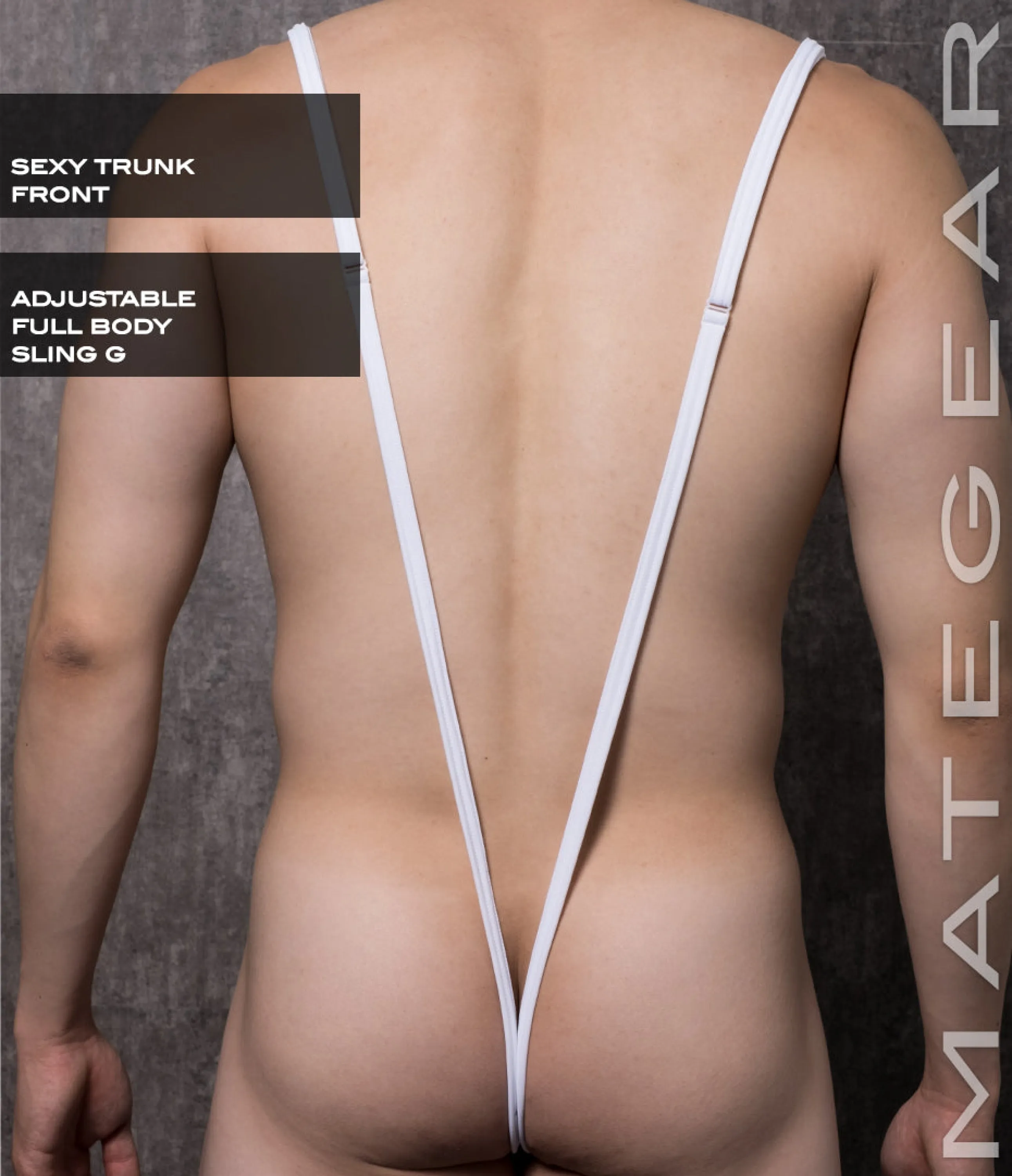 Sexy Men's Underwear Xpression Ultra Sexy G - Gal Dae (Adjustable Sling / Trunk Front / White Full Body Sling)