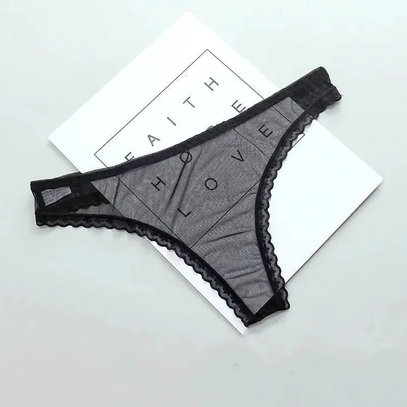 Sexy Sheer Thong Lace Crotch Mesh