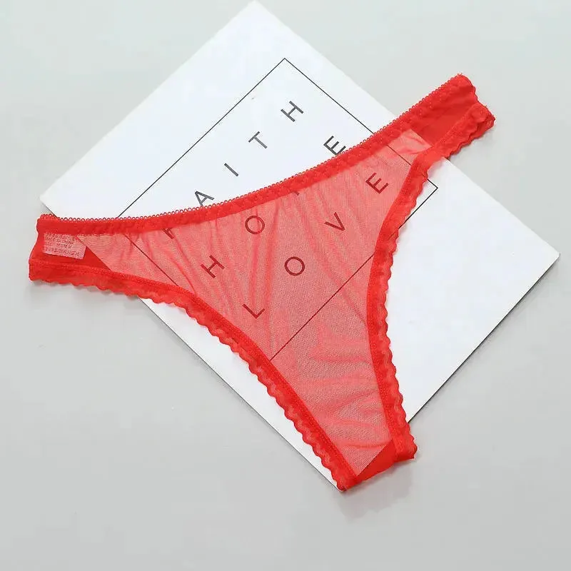 Sexy Sheer Thong Lace Crotch Mesh