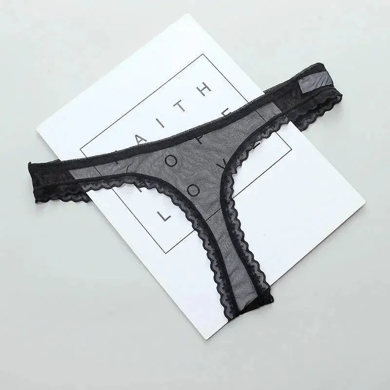 Sexy Sheer Thong Lace Crotch Mesh