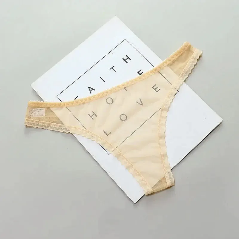 Sexy Sheer Thong Lace Crotch Mesh