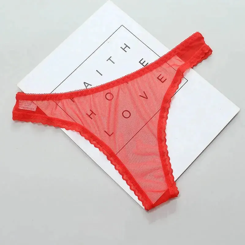 Sexy Sheer Thong Lace Crotch Mesh