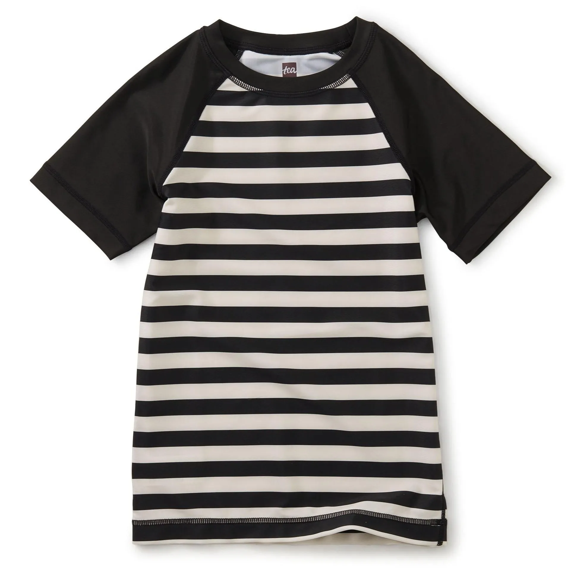 Short Sleeve Rash Guard - Swim Stripe - Jet Black - FINAL SALE