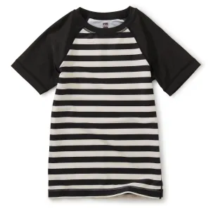 Short Sleeve Rash Guard - Swim Stripe - Jet Black - FINAL SALE