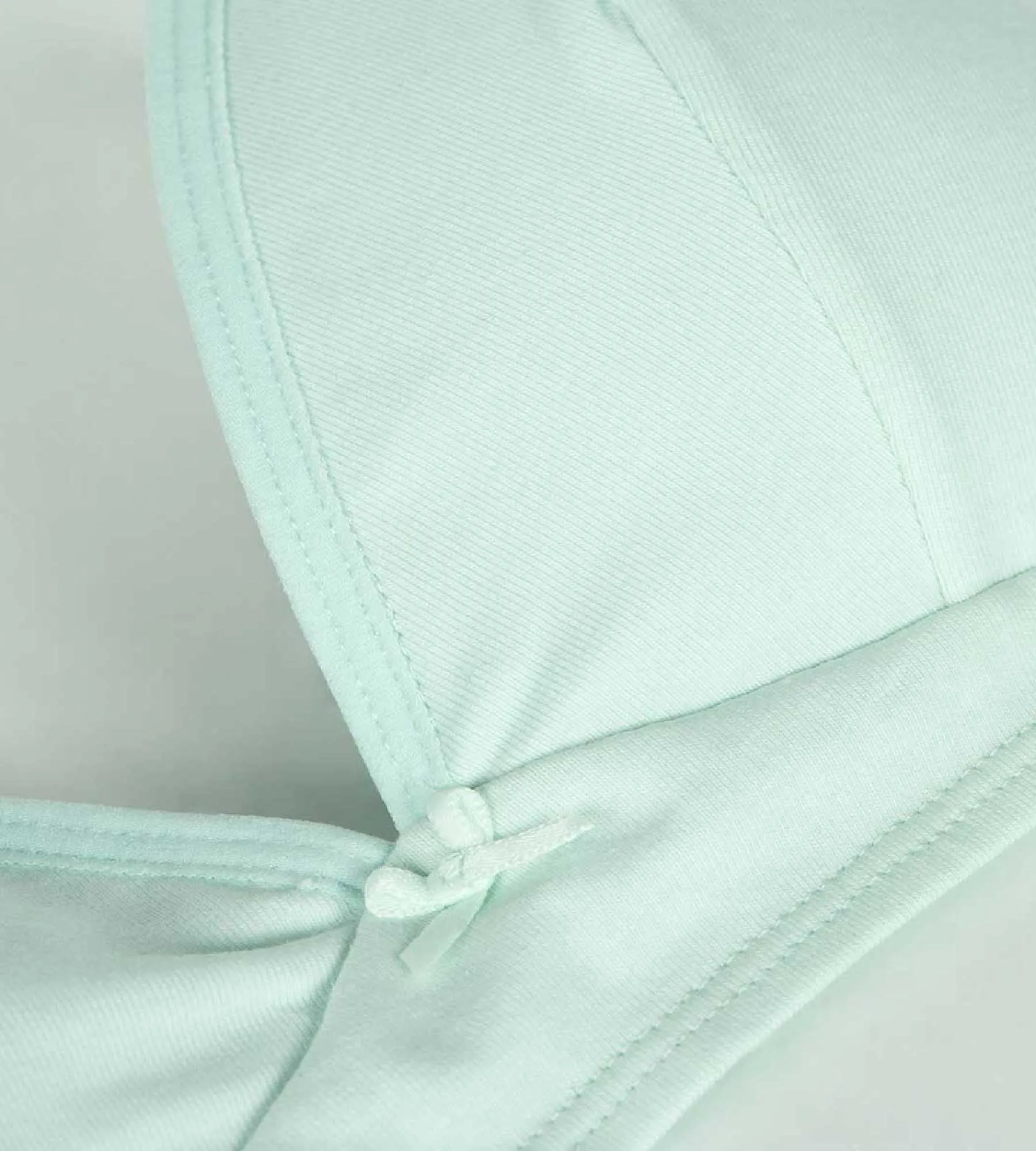 Skin Care Pastel Blue wireless triangle bra in organic cotton