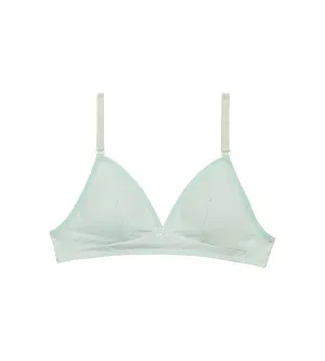 Skin Care Pastel Blue wireless triangle bra in organic cotton