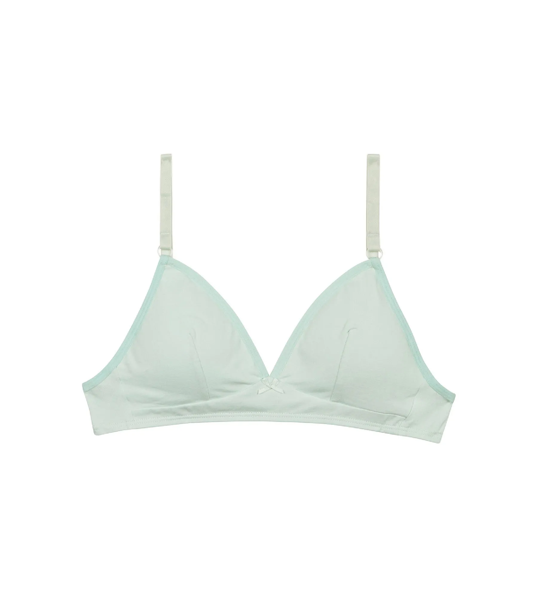 Skin Care Pastel Blue wireless triangle bra in organic cotton