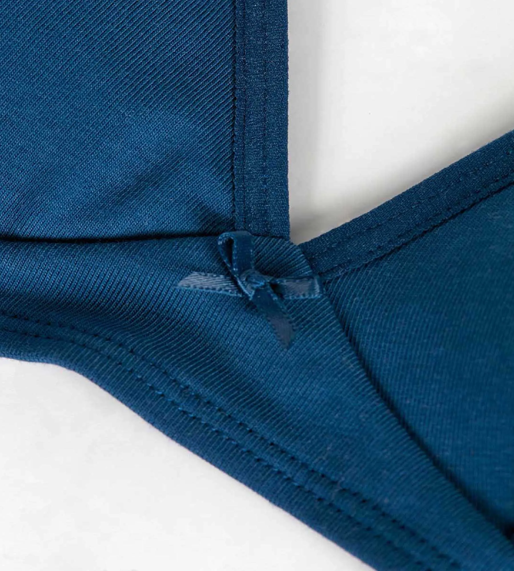 Skin Care wireless marine blue  triangle bra in organic cotton