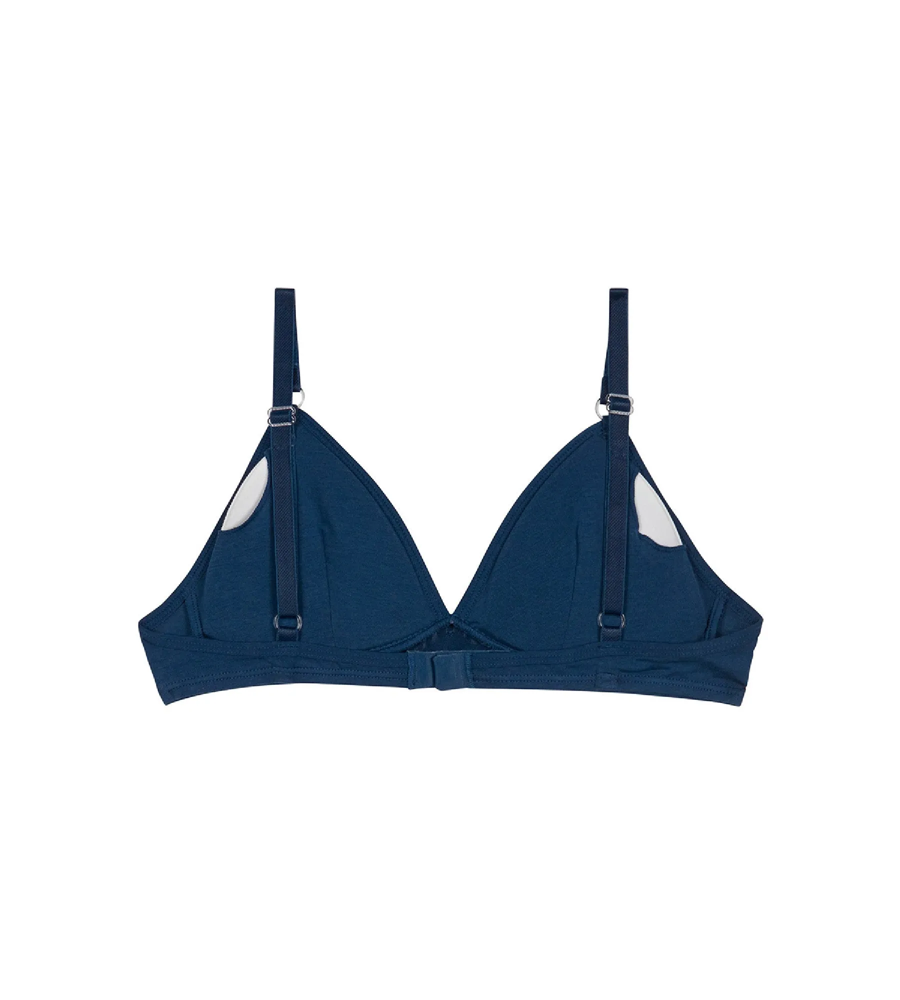 Skin Care wireless marine blue  triangle bra in organic cotton