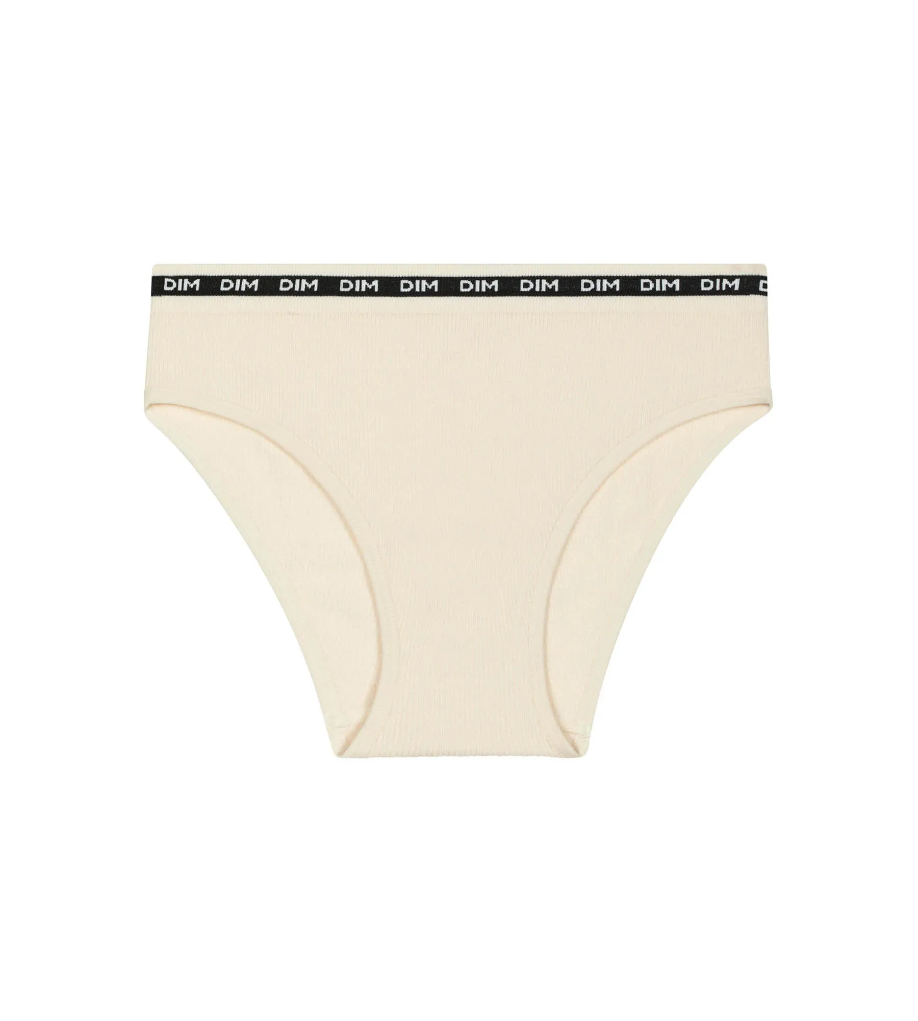 Slip pour fille en tissu côtelé Beige à ceinture noire Dim Icons