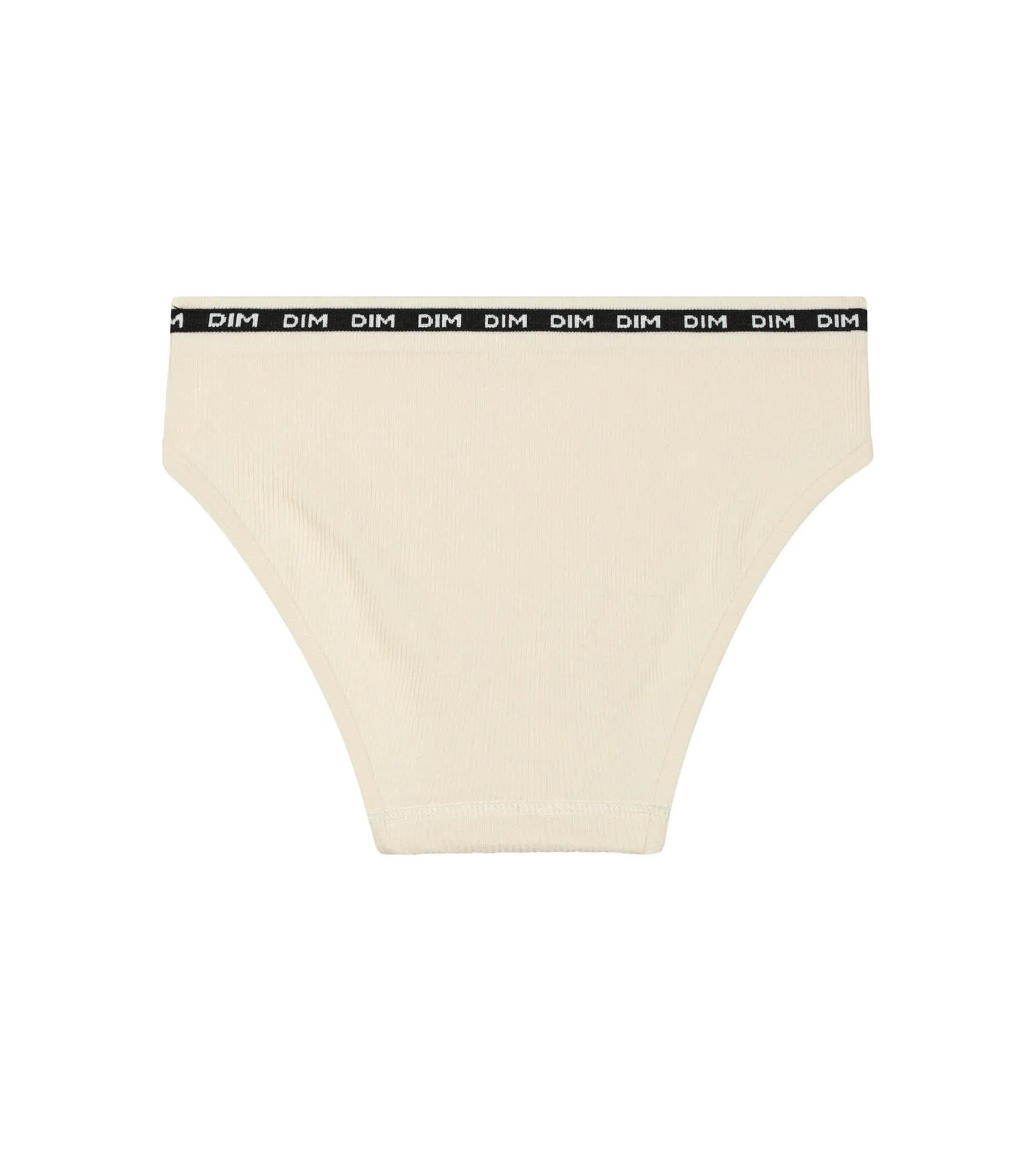 Slip pour fille en tissu côtelé Beige à ceinture noire Dim Icons