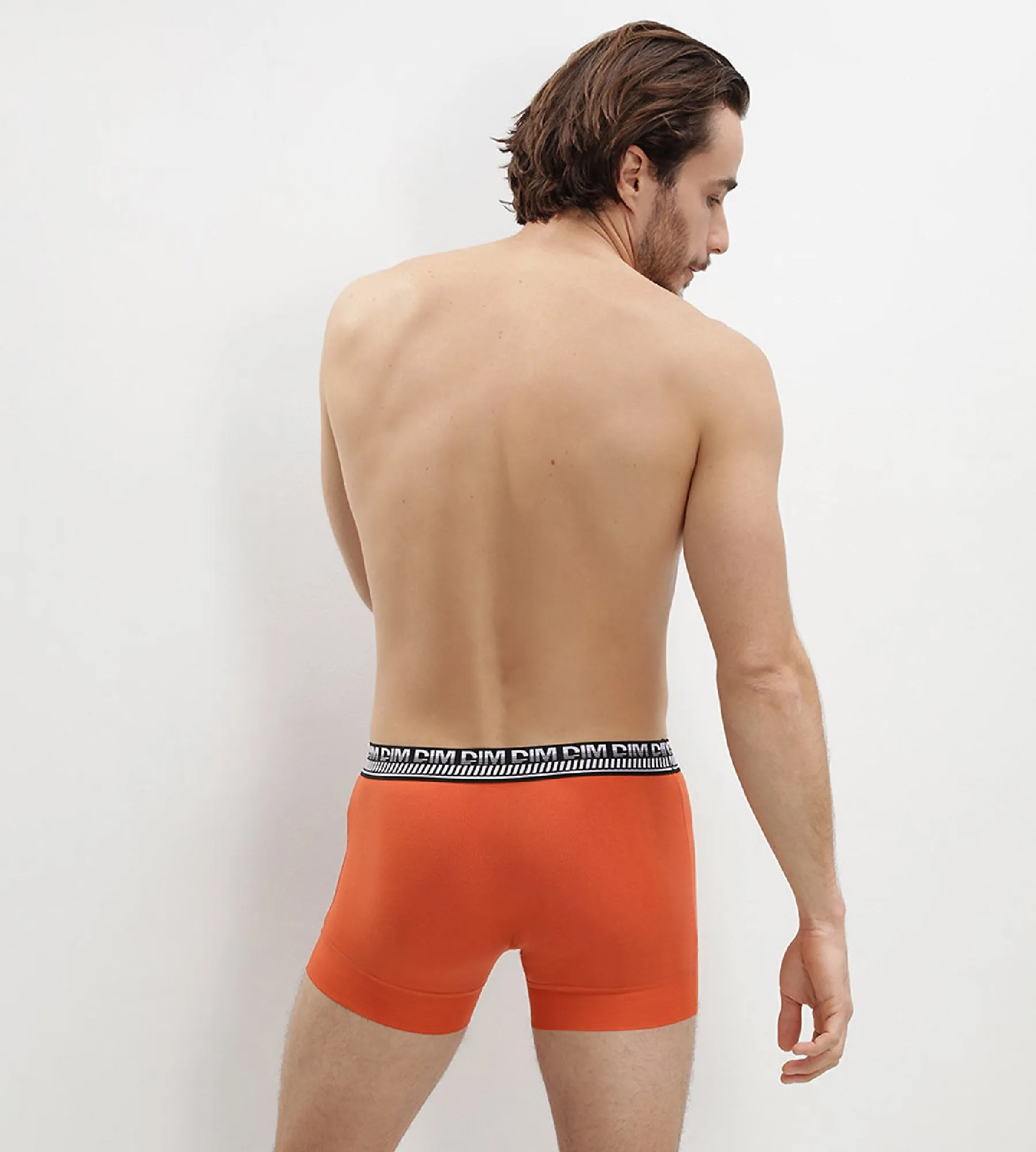 Stay and Fit Pack of 2 men's blue- orange stretch cotton boxers
