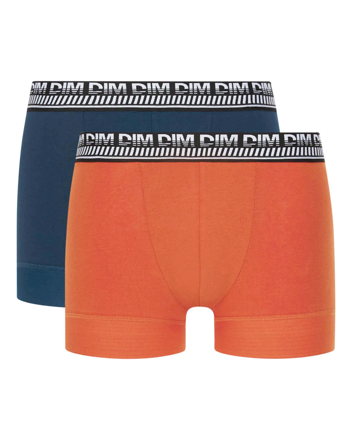 Stay and Fit Pack of 2 men's blue- orange stretch cotton boxers
