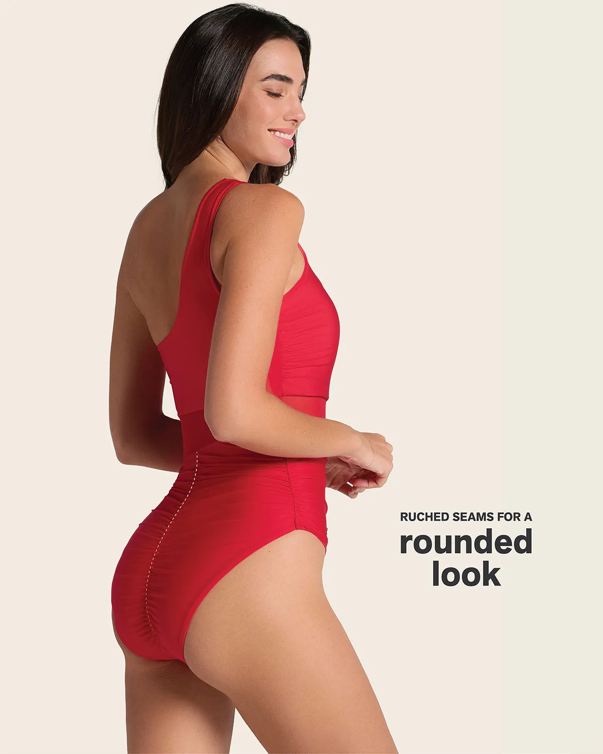 Stunning One-Shoulder One-Piece Shaping Swimsuit
