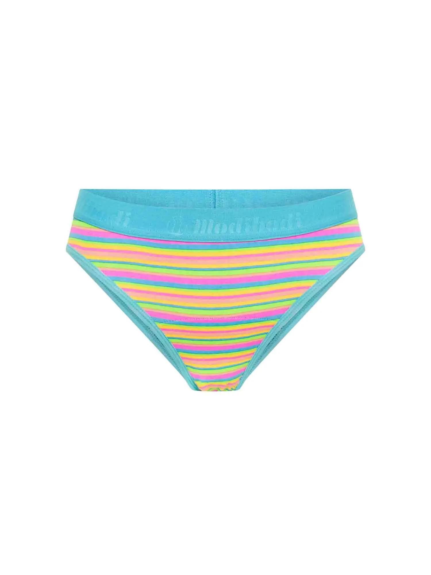 Teen Hipster Bikini Moderate Pony Stripe Pink