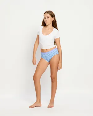 Teen Hipster Boyleg Moderate Blueberry Gingham