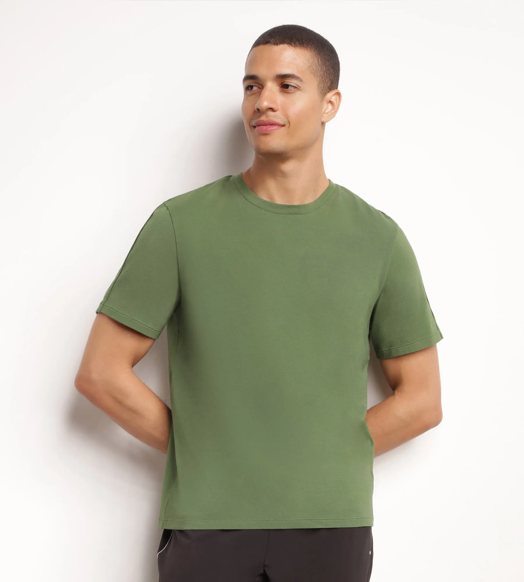 Thermoregulating men's sports T-shirt in khaki Dim Move jersey