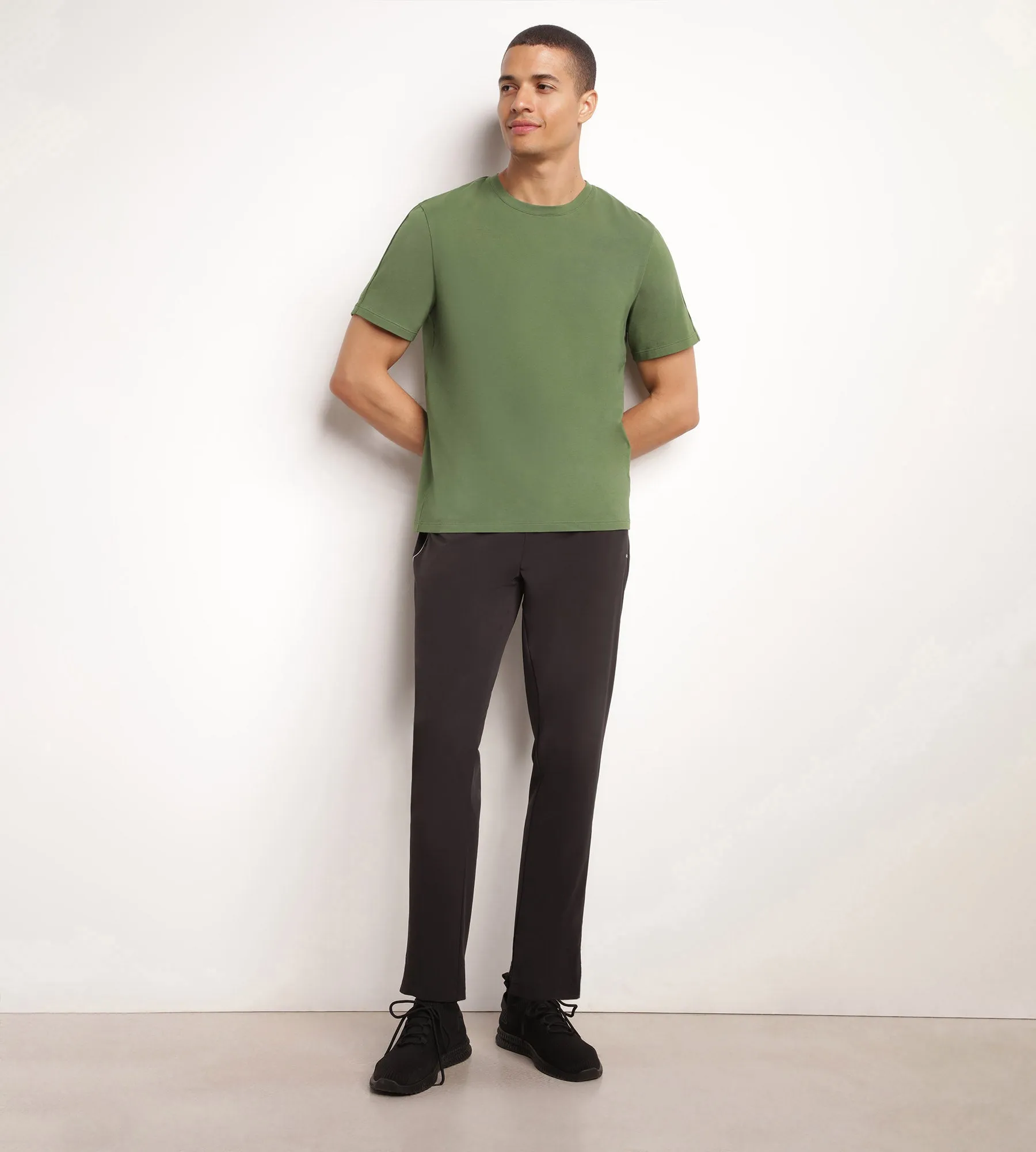 Thermoregulating men's sports T-shirt in khaki Dim Move jersey