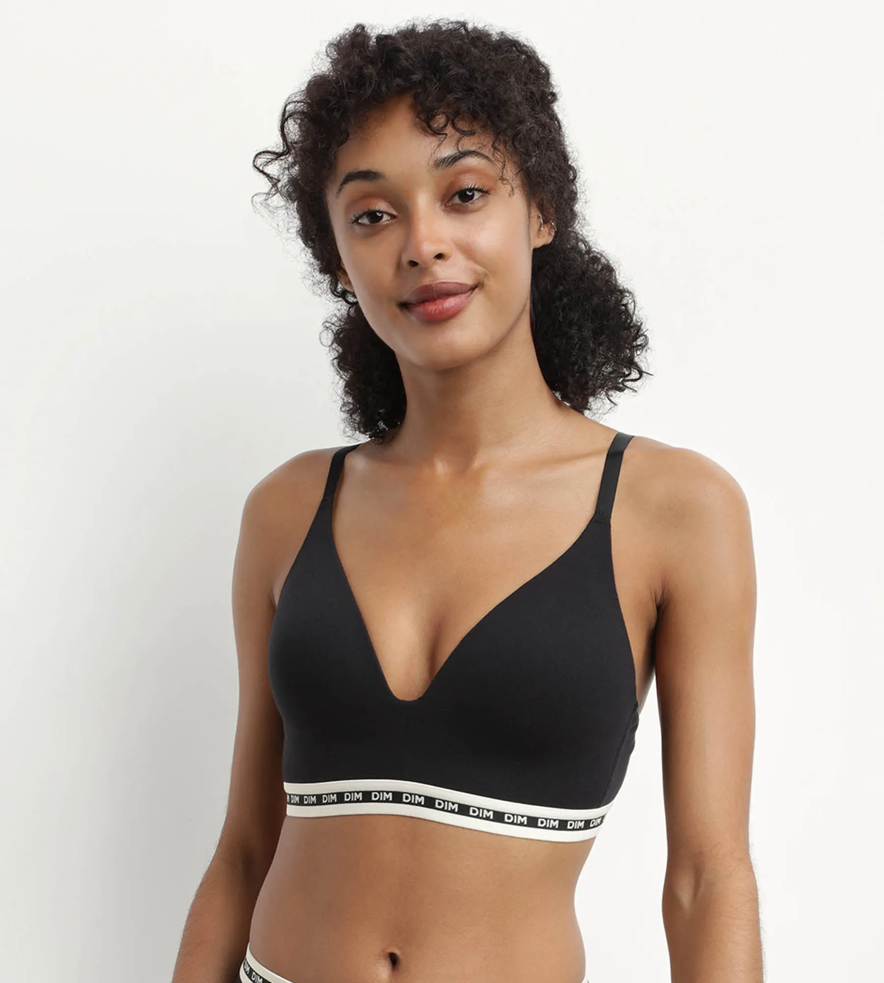 Triangle bra in modal cotton Black with molded cups Dim Icon