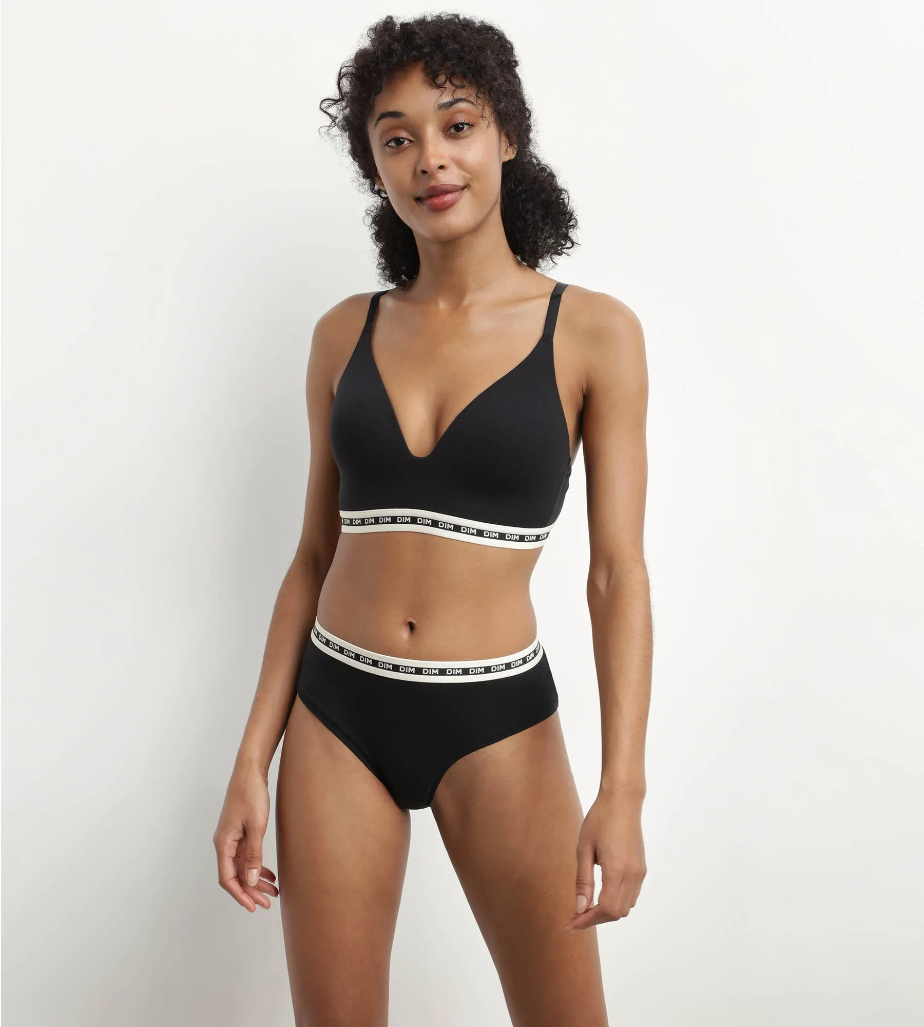 Triangle bra in modal cotton Black with molded cups Dim Icon