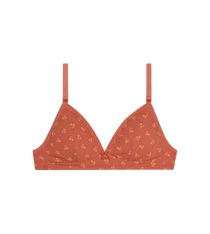 Triangle bra in yellow with cherry pattern Les Pockets