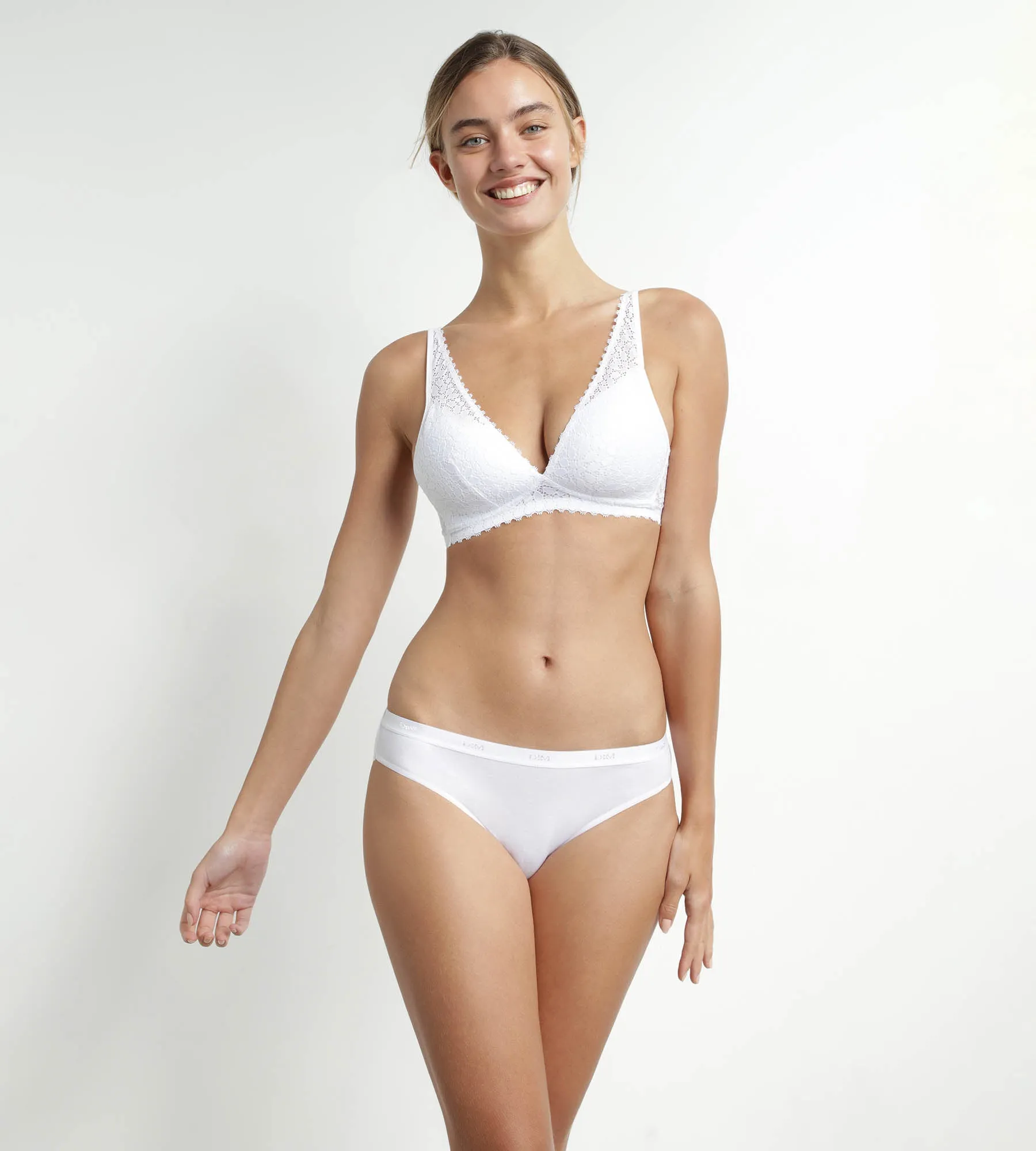 Triangle bra with microfiber foam White Daily Dentelle