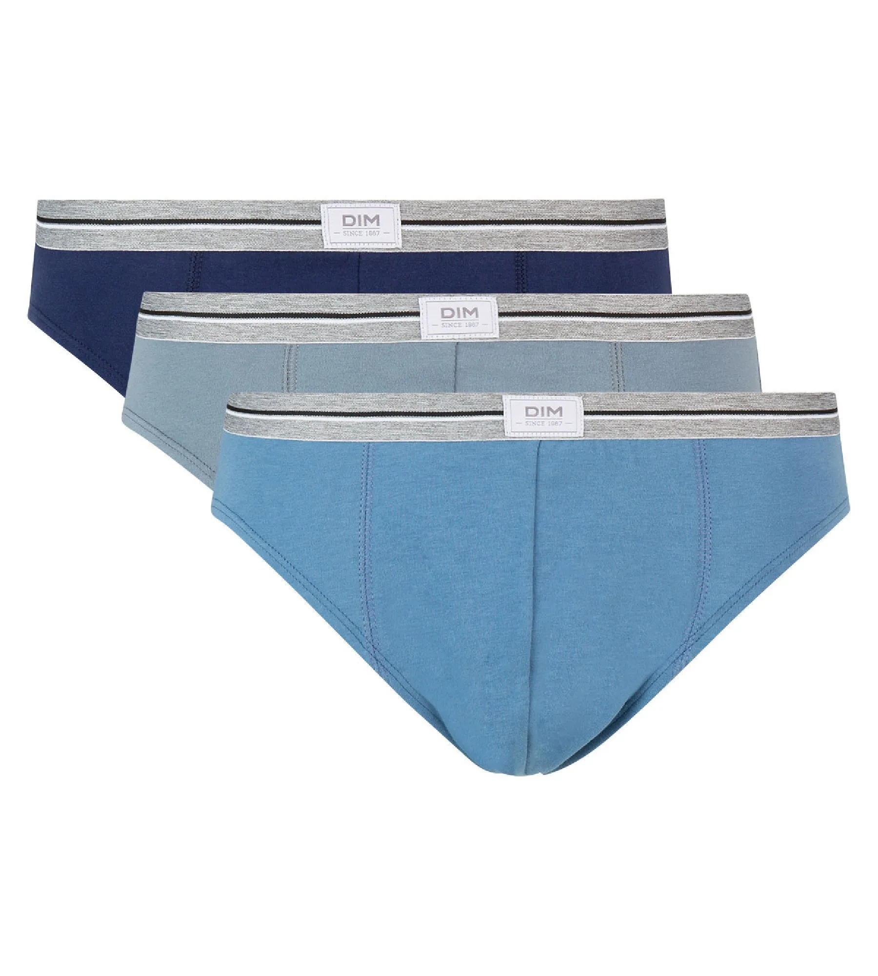 Ultra Resist 3 pack resistant stretch cotton briefs in grey and denim blue