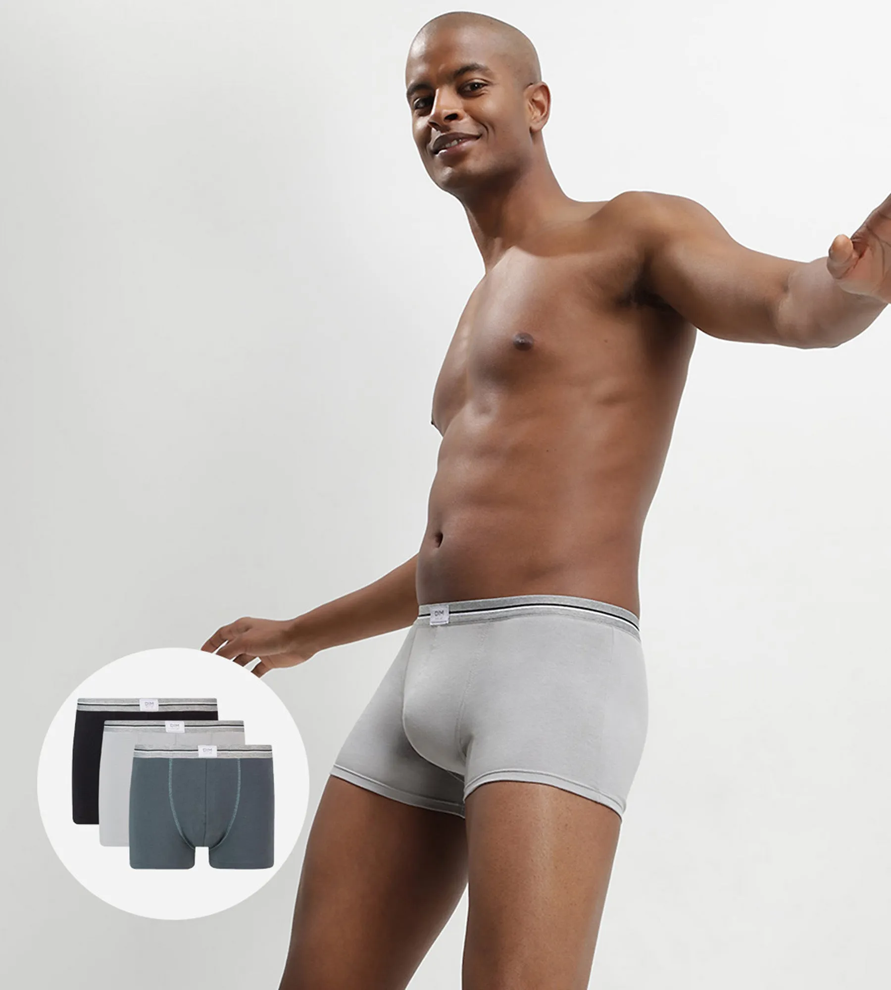 Ultra Resist 3 pack resistant stretch cotton trunks in grey and jeans blue