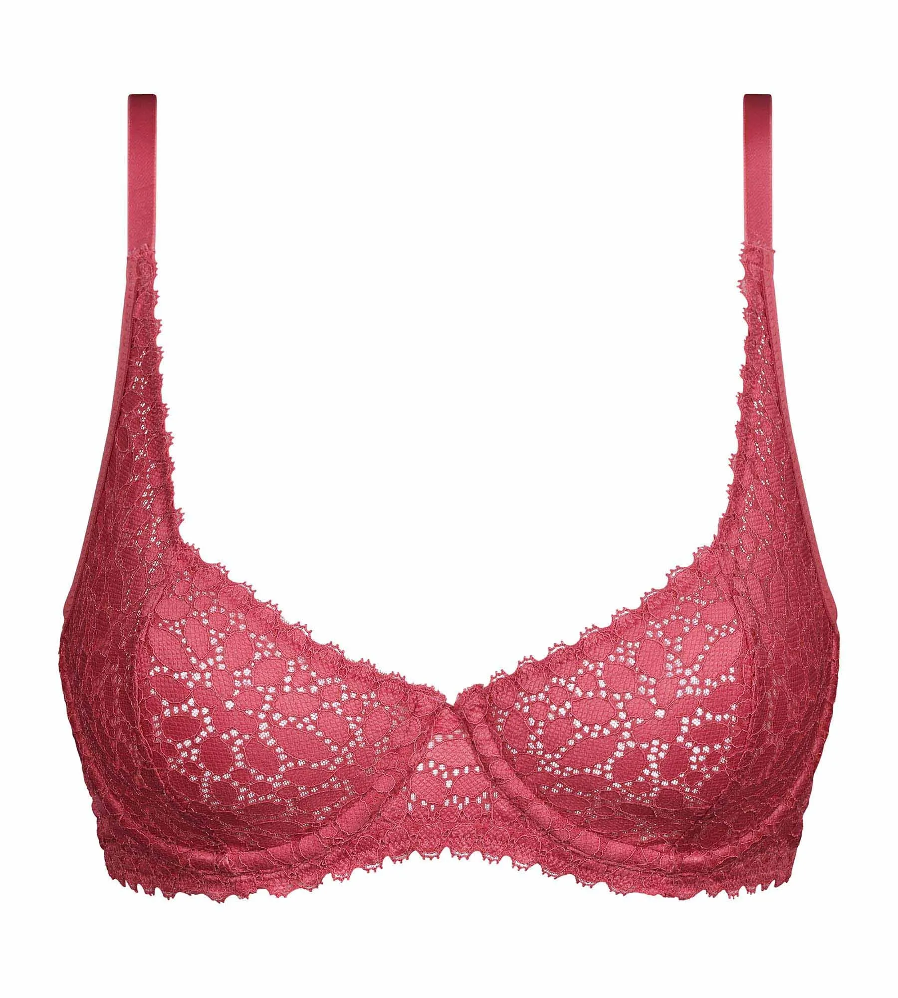 Underwired push-up bra in pink floral lace Dim Daily