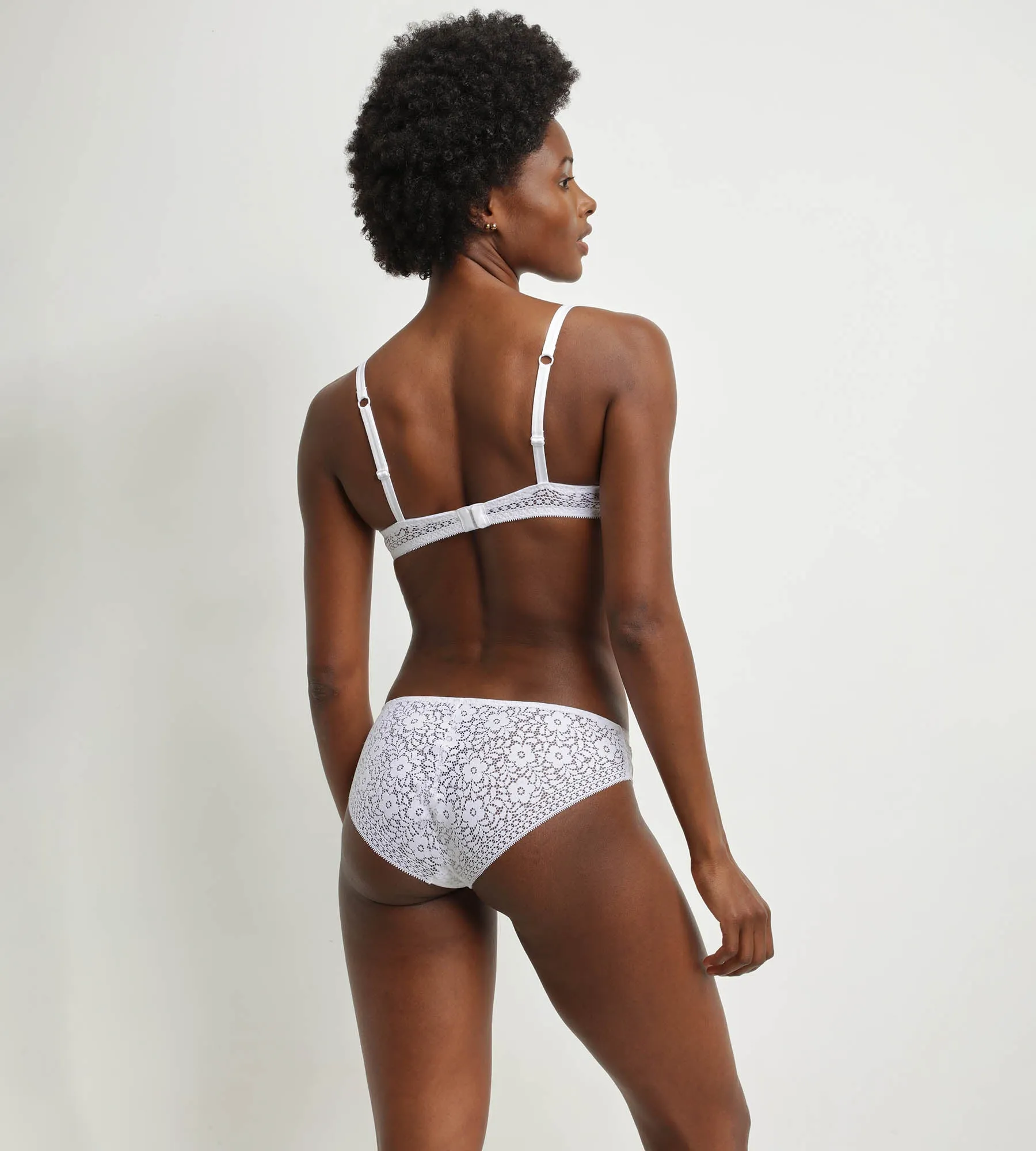 White floral lace recycled basket bra Dim Sublim