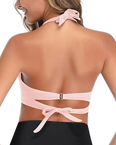 Women's Adjustable Self-tie Swimsuit Halter Neck Bathing Suit