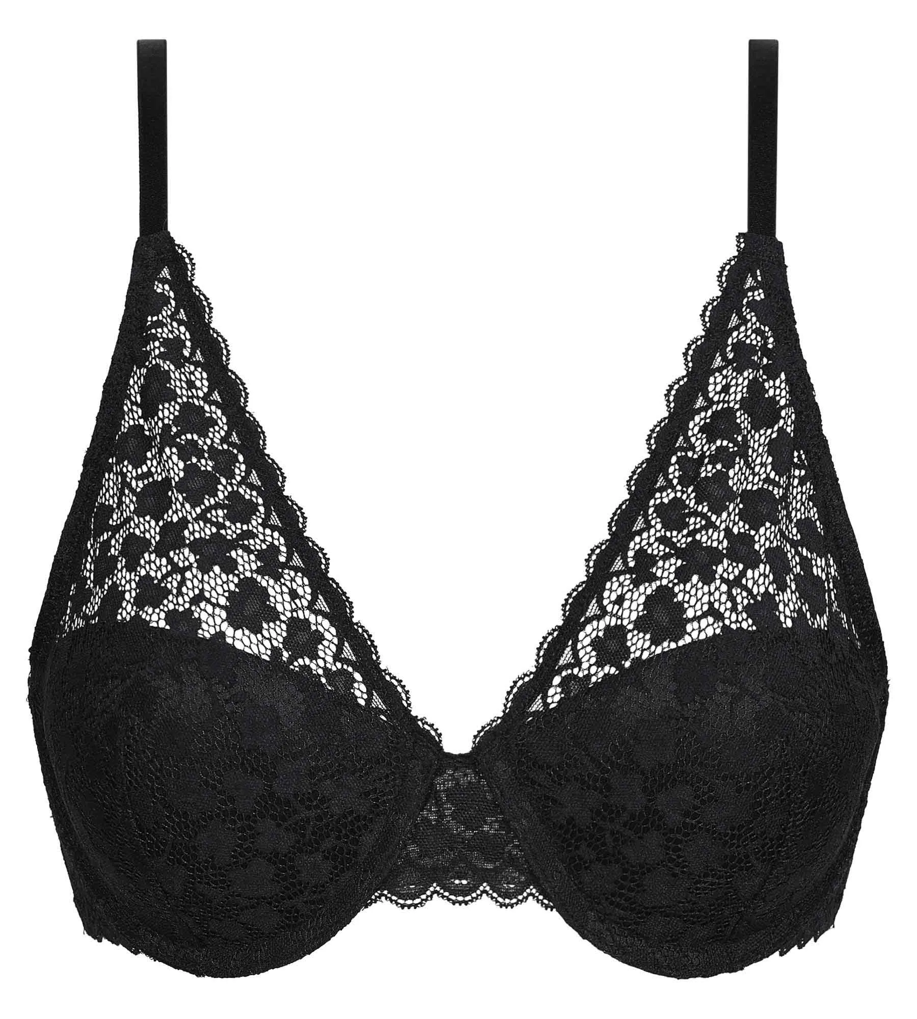 Women's black floral lace scarf bra Daisy Lace