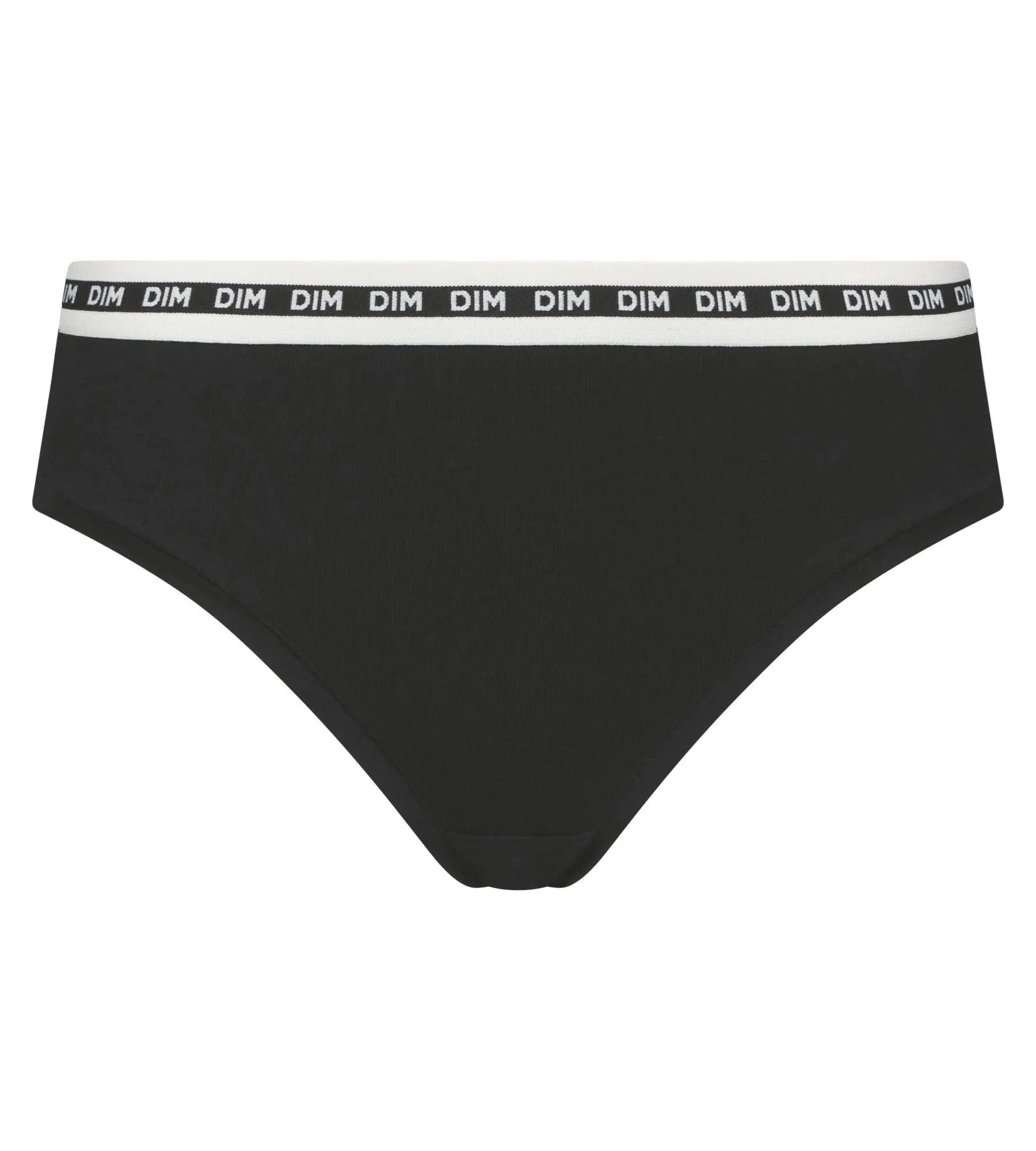 Women's Black modal cotton shorty with contrasting waistband Dim Icon Essentiel