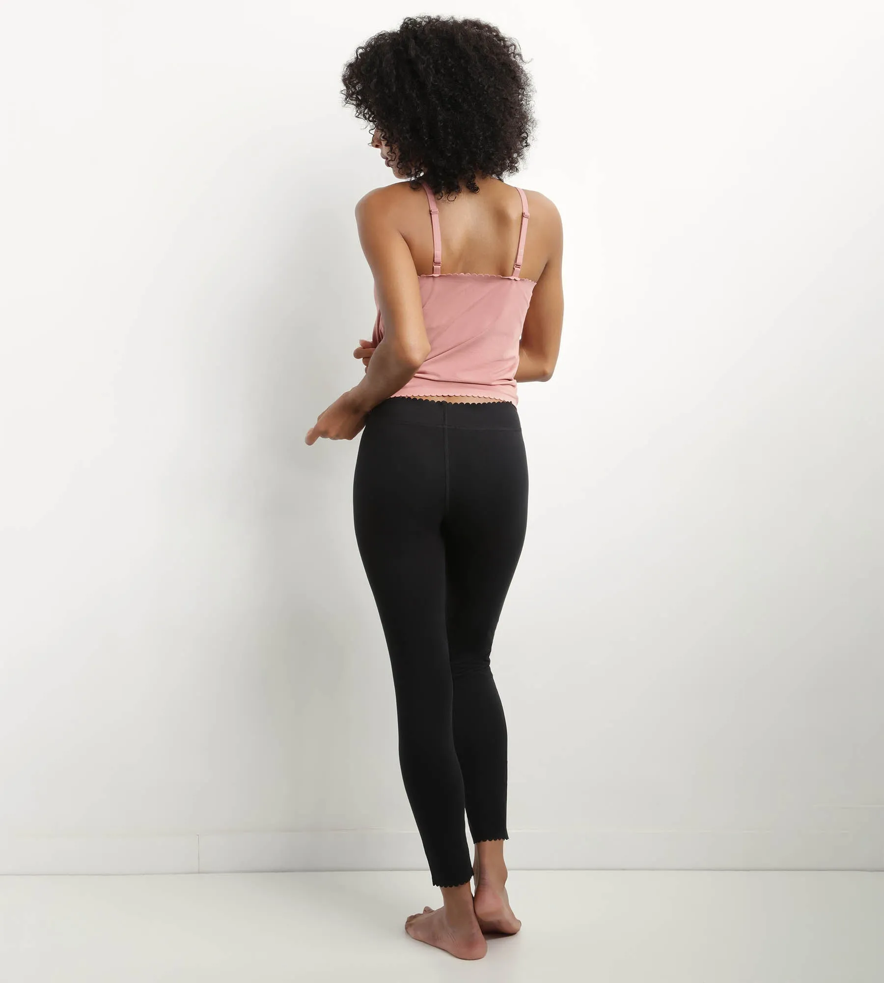 Women's black opaque stretch cotton leggings Body Touch Easy
