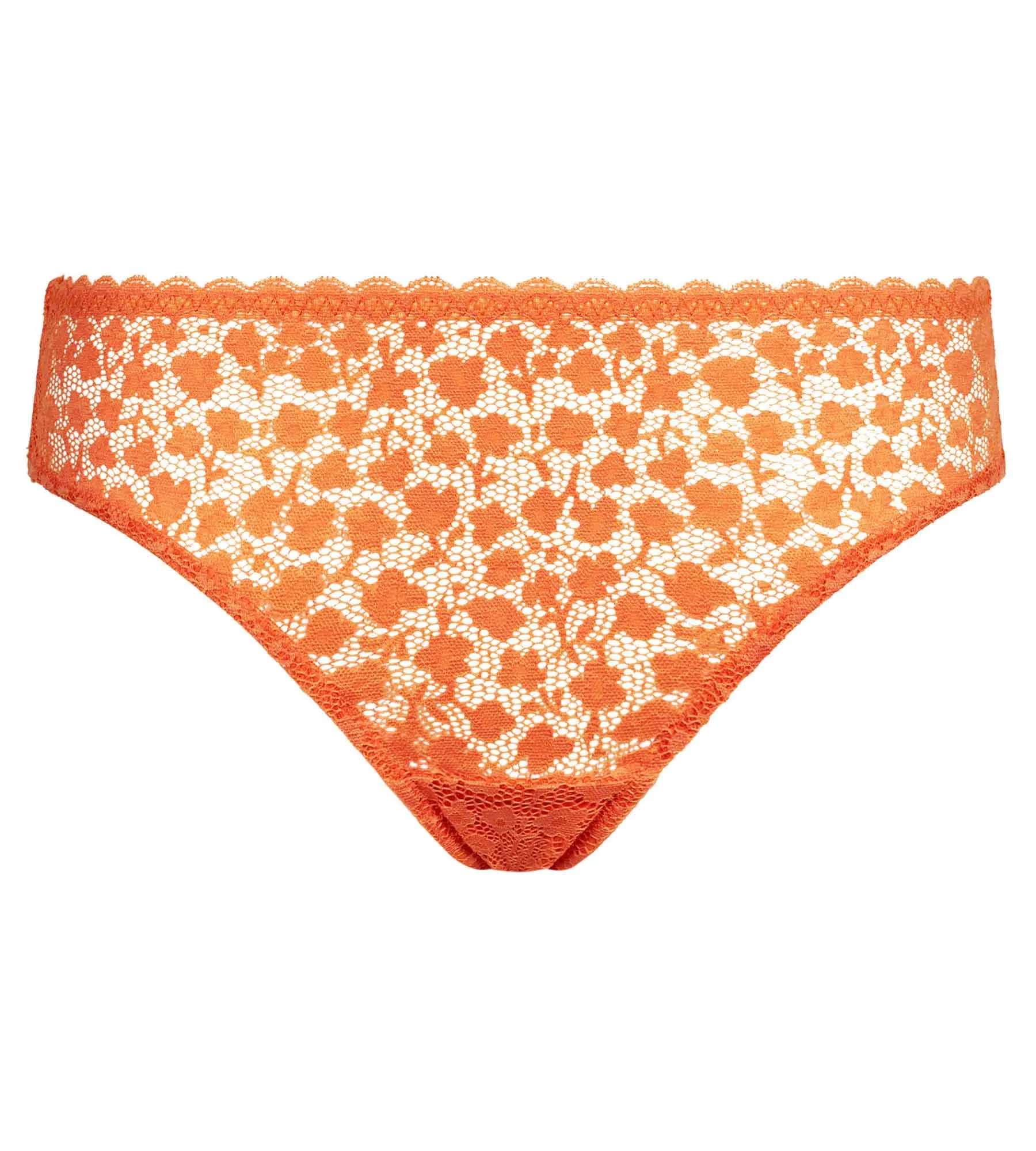 Women's floral lace midi brief Orange Daisy Lace