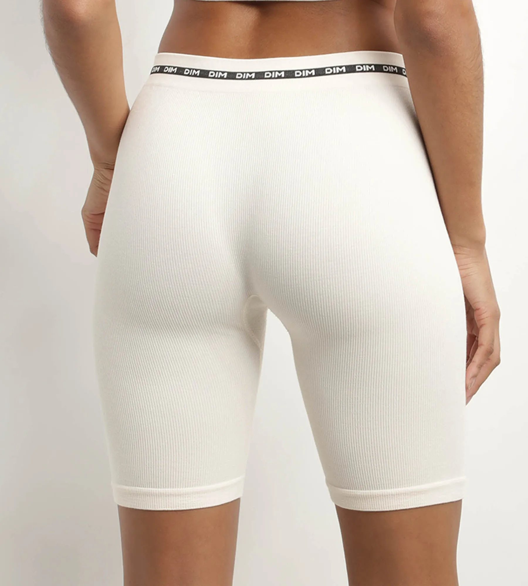 Women's ribbed microfibre Cycling jacket in Beige Ivory Dim Icons Seamless
