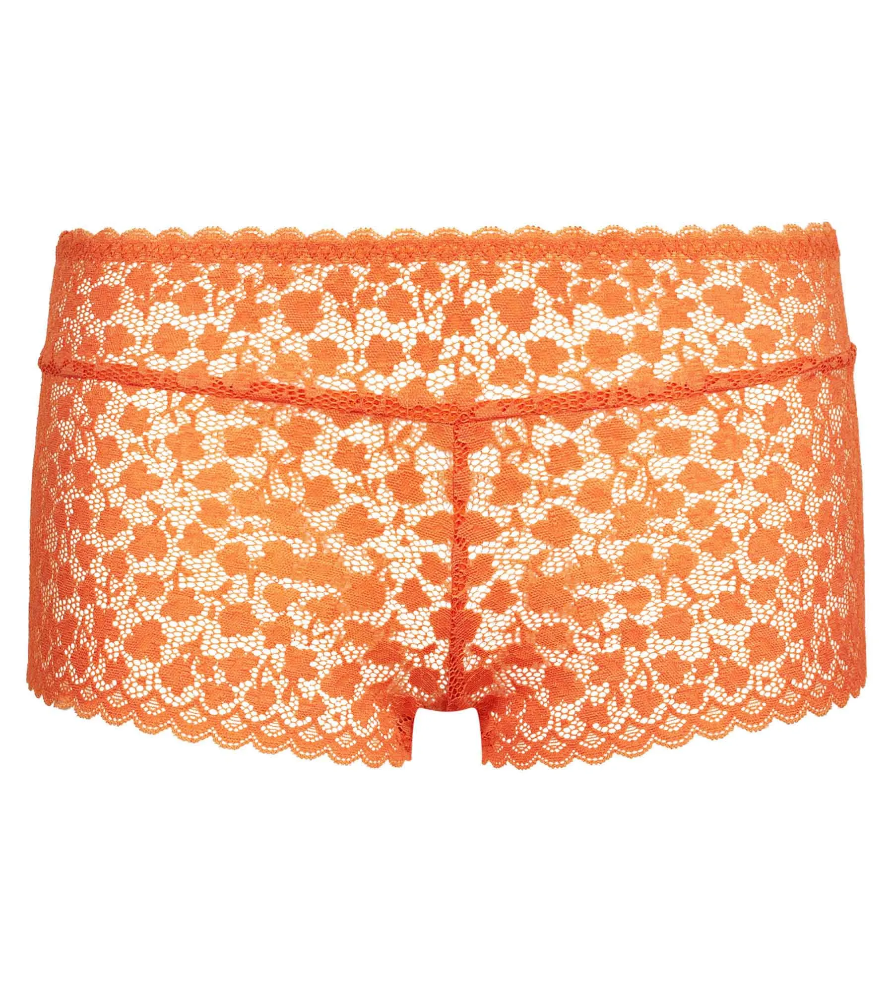 Women's shorty in orange floral lace Daisy Lace