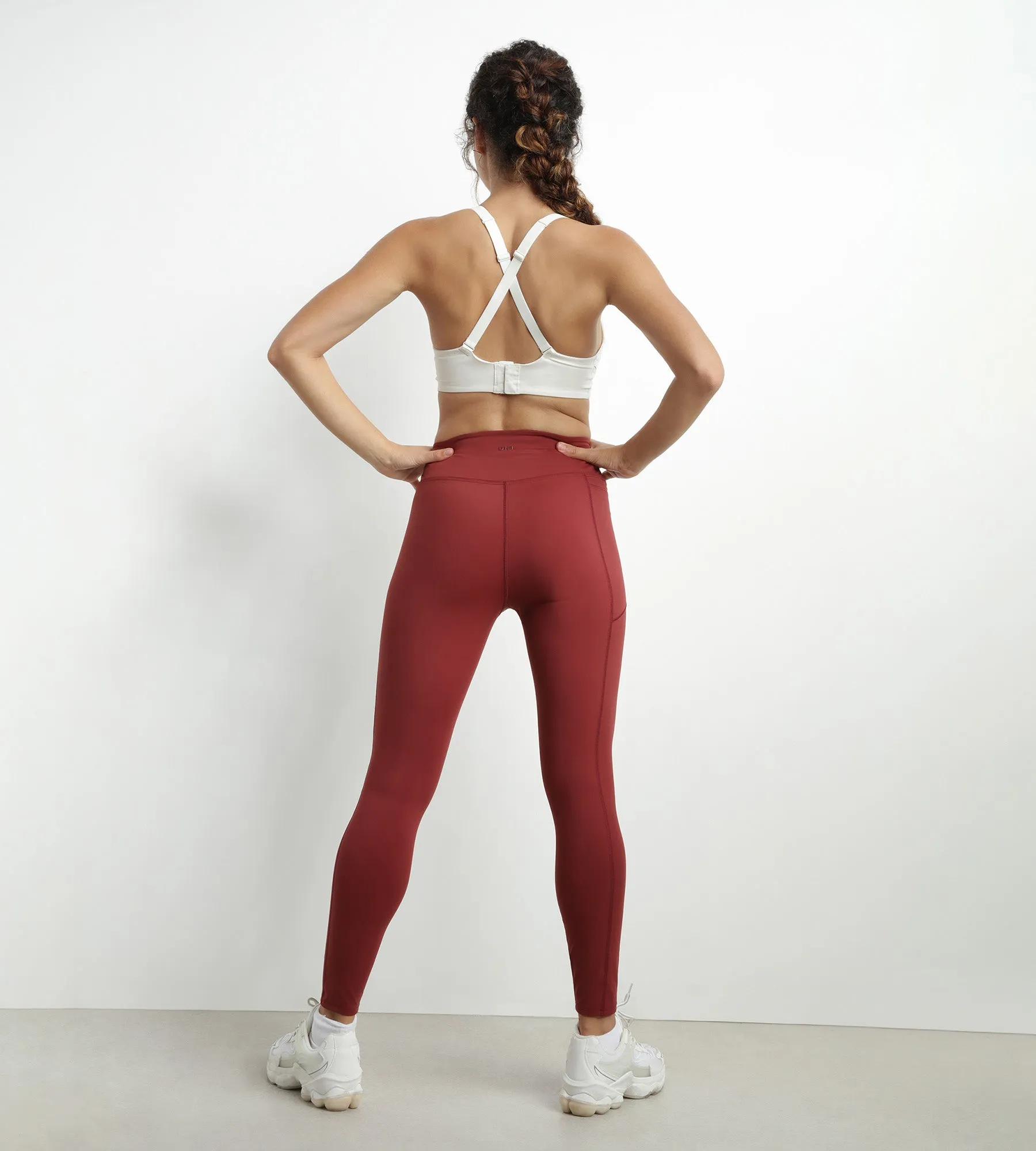 Women's sports leggings in sculpting microfiber Bordeaux Dim Move
