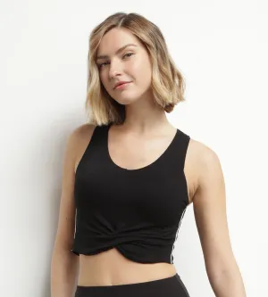 Women's sports tank top in black viscose with bra Dim Move